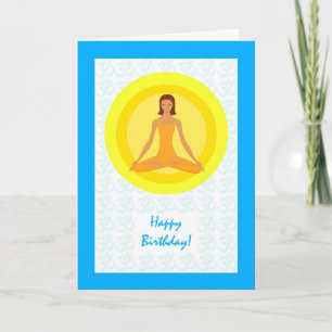 Yoga Pose, Take Time to Breathe, Birthday Card