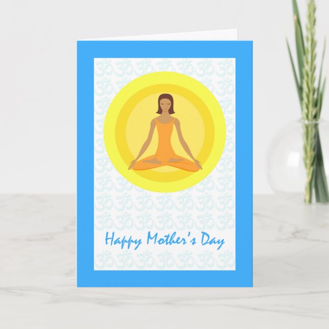 Yoga Pose, Take Time to Breathe, Mother's Day Card (Front)