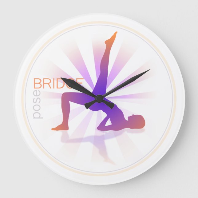 Yoga Pose Wall Clock (bridge pose) (Front)