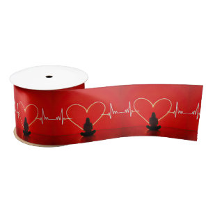 Yoga Pose With Heart Satin Ribbon