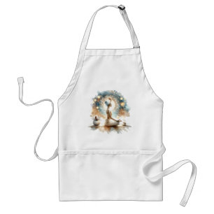 Yoga pose woman seated brown calm standard apron