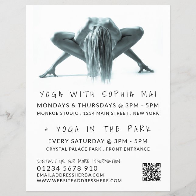 Yoga Pose, Yoga Class Advertising Flyer (Front)