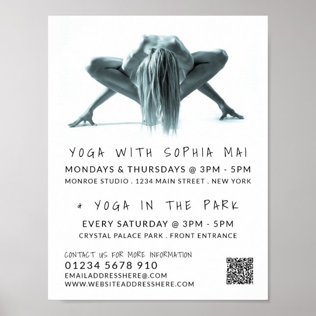 Yoga Pose, Yoga Class Advertising Poster (Front)