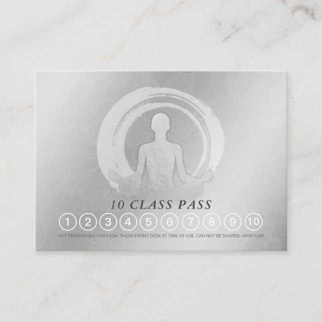 YOGA Pose ZEN Sign Class Pass Loyalty Appointment (Front)