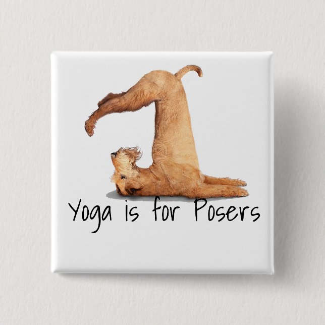 Yoga Poser Funny Dog 15 Cm Square Badge (Front)