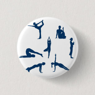 Yoga Poses 3 Cm Round Badge