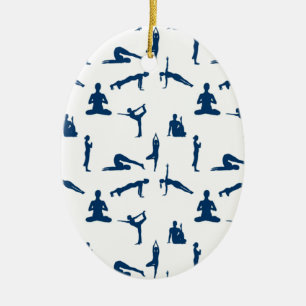 Yoga Poses Ceramic Tree Decoration