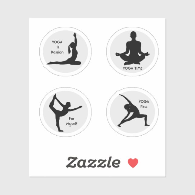 Yoga Poses Custom-Cut Vinyl Sticker (Sheet)