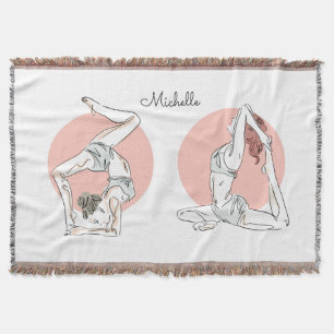 Yoga Poses custom name throw blanket