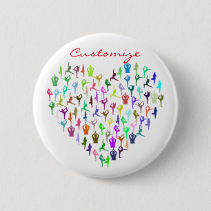Yoga Poses Heart Thunder_Cove 6 Cm Round Badge