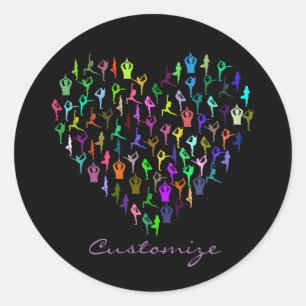 Yoga Poses Heart Thunder_Cove Classic Round Sticker