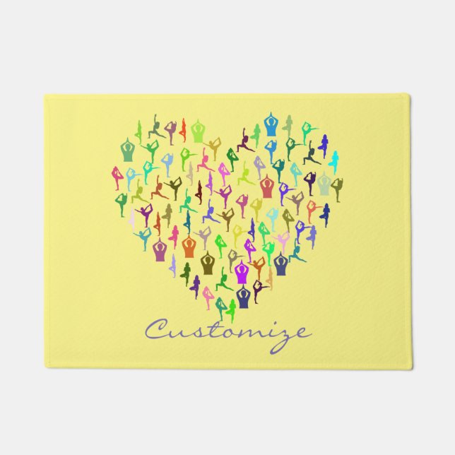Yoga Poses Heart Thunder_Cove Doormat (Front)