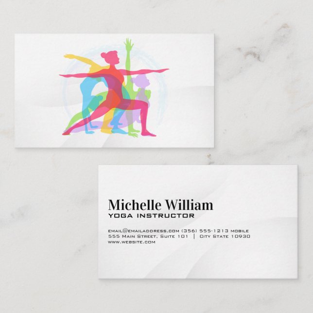 Yoga Poses Layered Business Card (Front/Back)