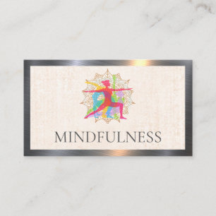 Yoga Poses Mandala Pattern Business Card