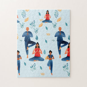 Yoga Poses, Meditation, New Age Art  Jigsaw Puzzle