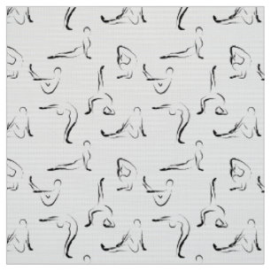 Yoga poses pattern fabric