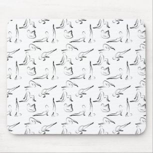 Yoga poses pattern mouse mat
