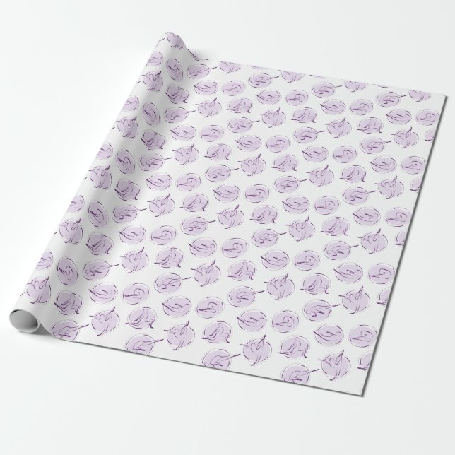Yoga poses pattern wrapping paper (Unrolled)