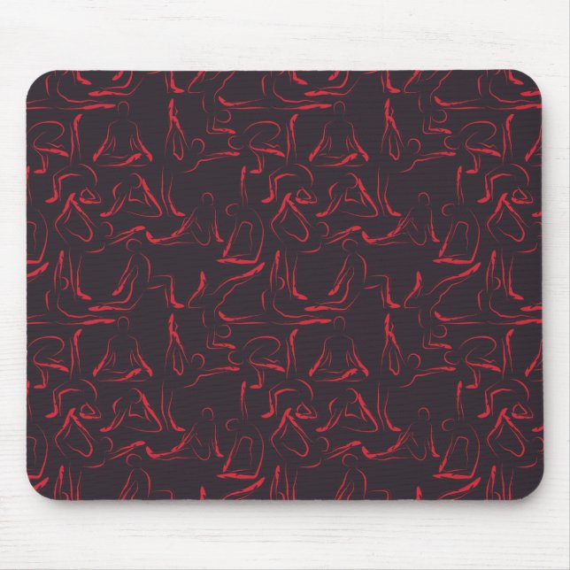 Yoga poses pattern | Yoga seamless pattern 12 Mouse Mat (Front)