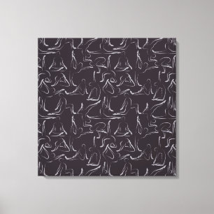 Yoga poses pattern   Yoga seamless pattern 15 Canvas Print