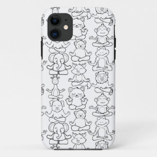 Yoga poses pattern   Yoga seamless pattern 16 iPhone 11 Case