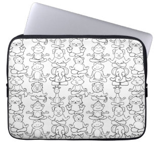 Yoga poses pattern   Yoga seamless pattern 16 Laptop Sleeve