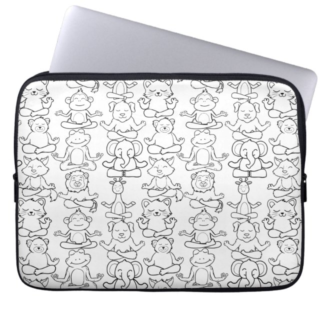 Yoga poses pattern | Yoga seamless pattern 16 Laptop Sleeve (Front)
