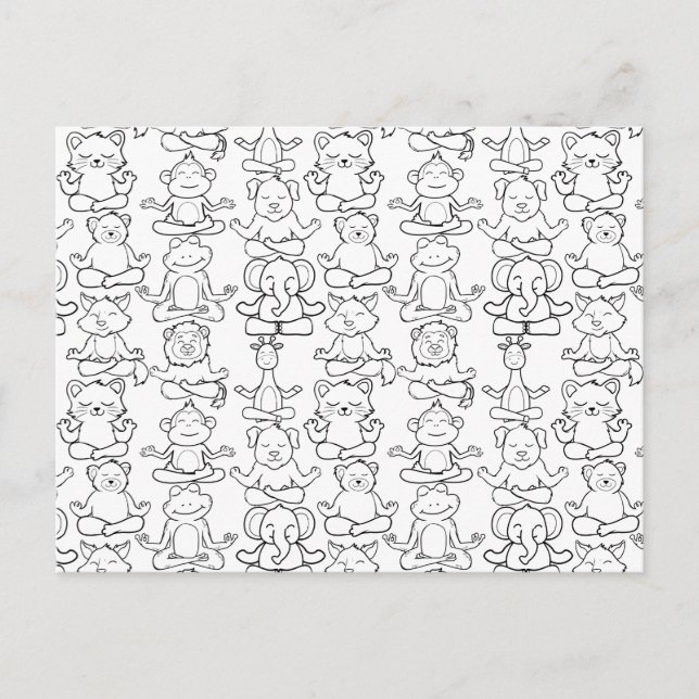 Yoga poses pattern | Yoga seamless pattern 16 Postcard (Front)