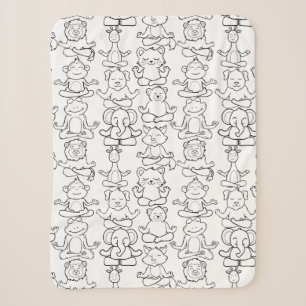 Yoga poses pattern Yoga seamless pattern 16 Sherpa Blanket