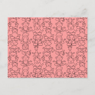 Yoga poses pattern Yoga seamless pattern 17 Postcard