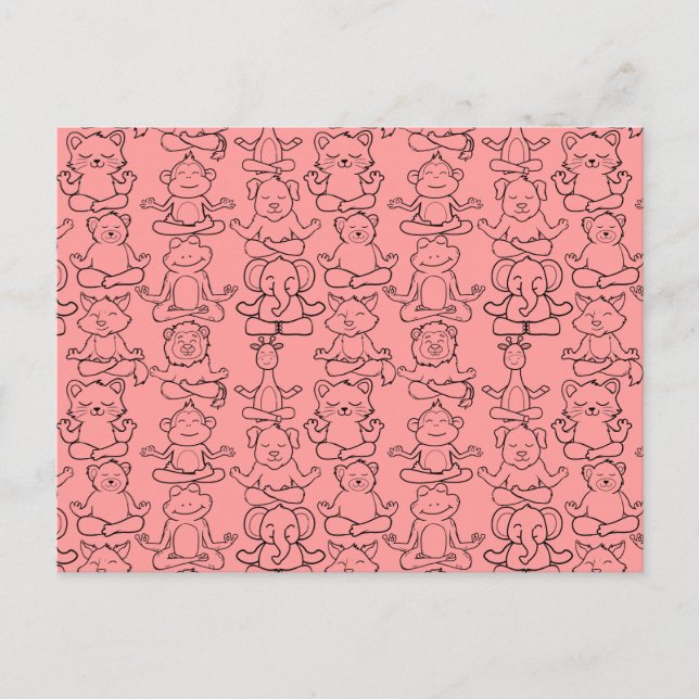 Yoga poses pattern | Yoga seamless pattern 17 Postcard (Front)