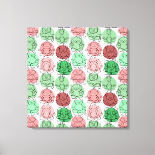 Yoga poses pattern Yoga seamless pattern 18 Canvas Print