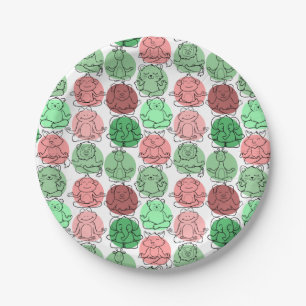 Yoga poses pattern Yoga seamless pattern 18 Paper Plate