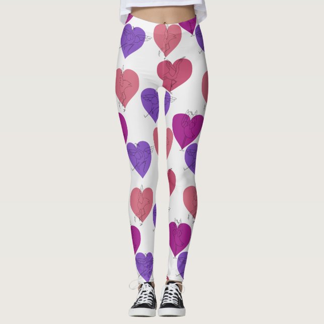 Yoga poses pattern | Yoga seamless pattern 1 Leggings (Front)