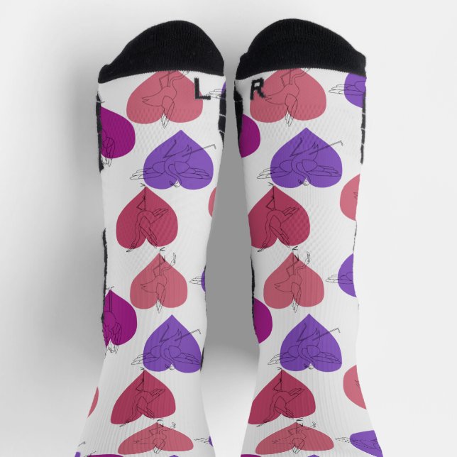 Yoga poses pattern | Yoga seamless pattern 1 Showe Socks (Top)