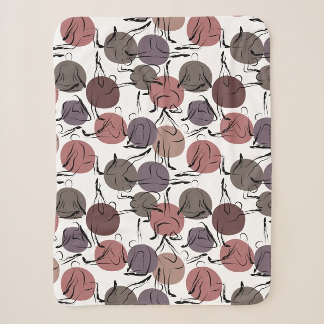 Yoga poses pattern | Yoga seamless pattern 22 Sherpa Blanket (Front)