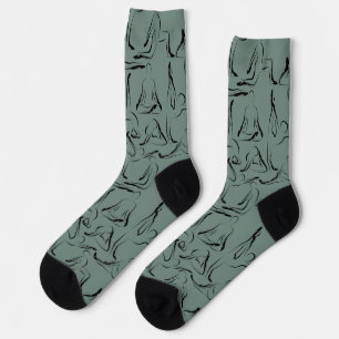 Yoga poses pattern   Yoga seamless pattern 24 iPad Socks