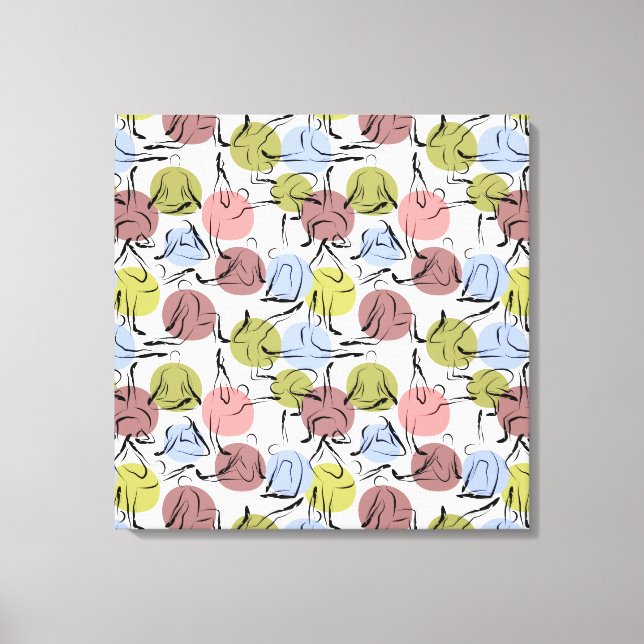 Yoga poses pattern | Yoga seamless pattern 25 Canvas Print (Front)