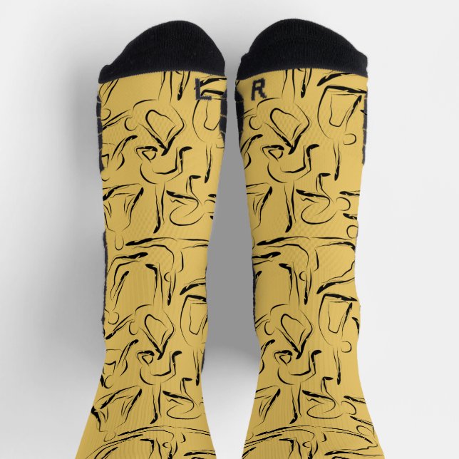 Yoga poses pattern | Yoga seamless pattern 26 Case Socks (Top)