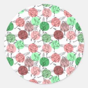 Yoga poses pattern Yoga seamless pattern 30 Classic Round Sticker