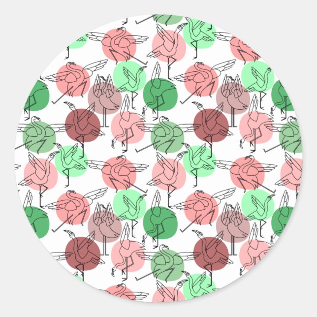 Yoga poses pattern | Yoga seamless pattern 30 Classic Round Sticker (Front)