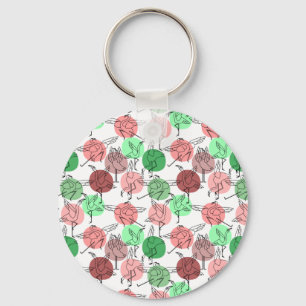 Yoga poses pattern   Yoga seamless pattern 30 Key Ring