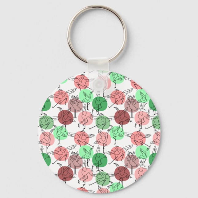 Yoga poses pattern | Yoga seamless pattern 30 Key Ring (Front)