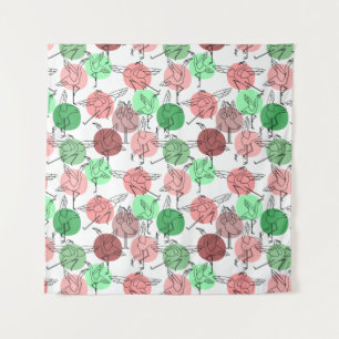 Yoga poses pattern Yoga seamless pattern 30 Tapestry