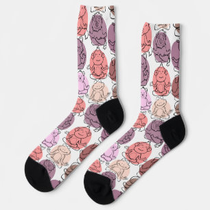 Yoga poses pattern Yoga seamless pattern 31 Adul Socks
