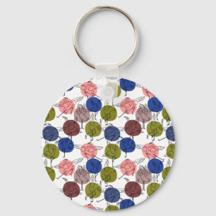 Yoga poses pattern Yoga seamless pattern 34 Key Ring