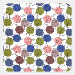 Yoga poses pattern   Yoga seamless pattern 34 Square Sticker