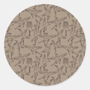 Yoga poses pattern Yoga seamless pattern 35 Classic Round Sticker