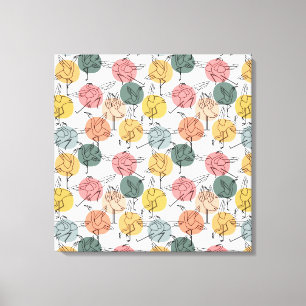Yoga poses pattern Yoga seamless pattern 37 Canvas Print