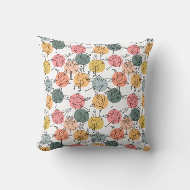 Yoga poses pattern | Yoga seamless pattern 37 Cushion (Front)